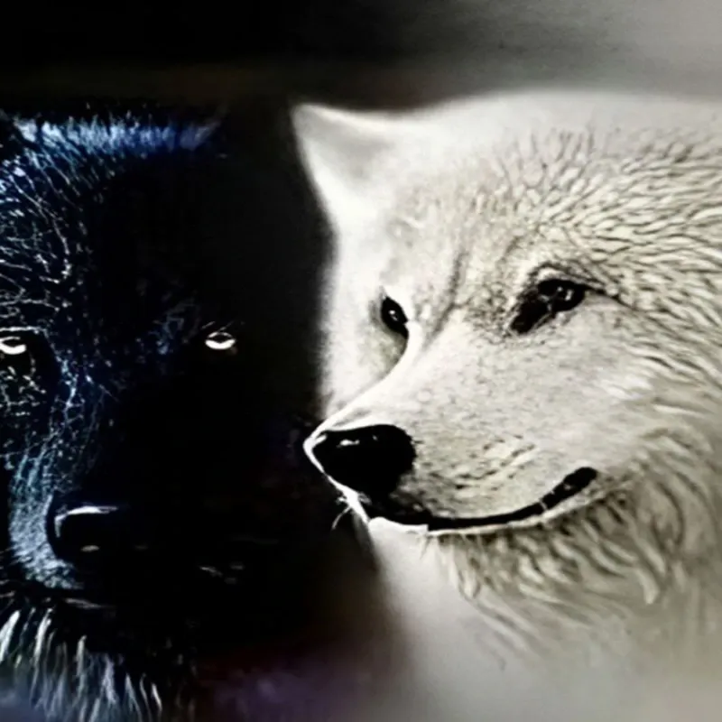 LOBOS BLANCO Y NEGRO