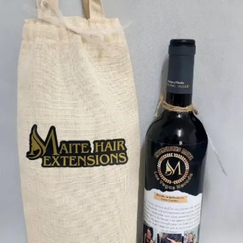Bolsa de lienzo para botellas personalizada