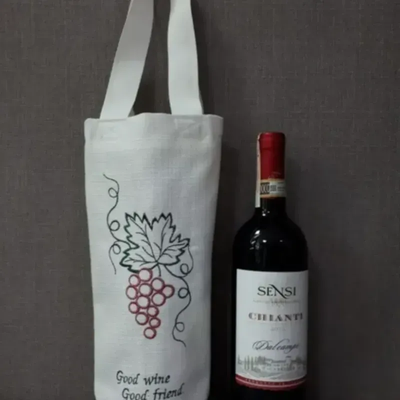 Bolsa de lienzo para botellas personalizada