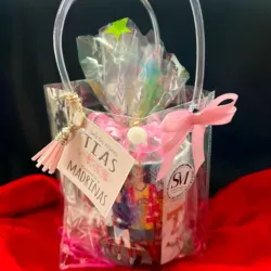 Conjunto de jarra y bolsa transparente