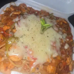 Espaguetis Camarones 
