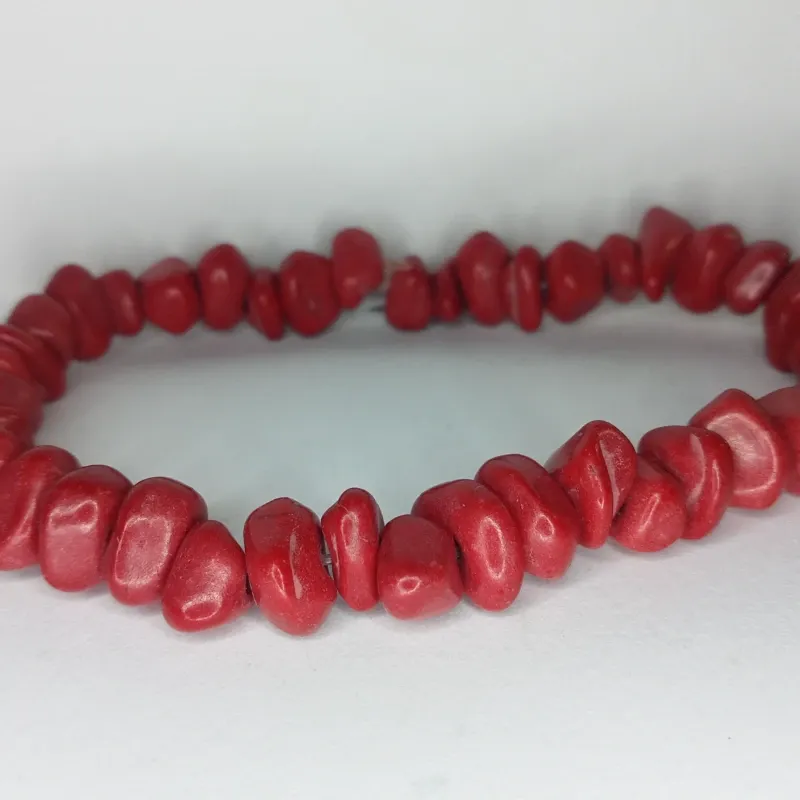 Pulsera chip de turquesa roja