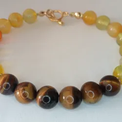 Pulsera de ágata amarilla y ojo de tigre