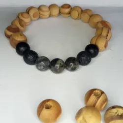 Pulsera de madera y piedras