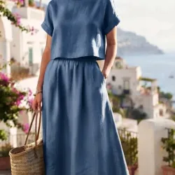 Vestido de lino , moda europea