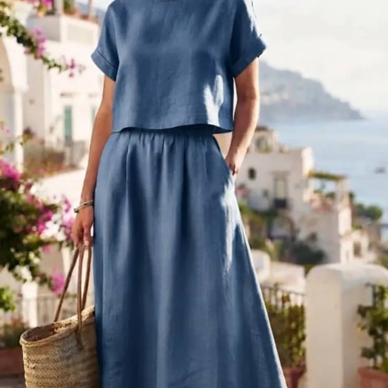 Vestido de lino , moda europea
