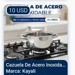 Cazuela de acero inoxidable 3 litros