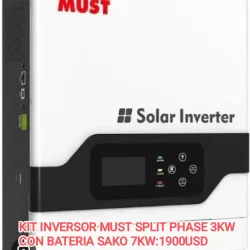 Inversor Must Split Phase 3 kw con batería sako 7kw