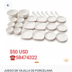 Juego de vajilla de porcelana