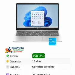 Laptop HP pantalla táctil 15 GDO 123DX