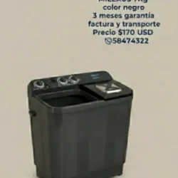 Lavadora semiautomática MILEXUS 7 Kg color negro