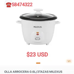 Olla arrocera 3 tazas MILEXUS