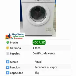 Secadora al vapor Royal 8 kg
