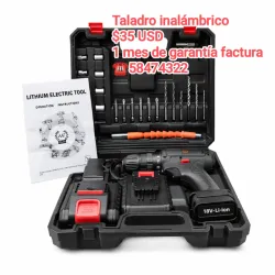 Taladro inalámbrico con caja de herramientas