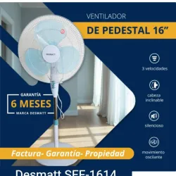 Ventilador de pedestal DESMATT 16 pulgadas 