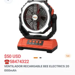 Ventilador recargable 20000