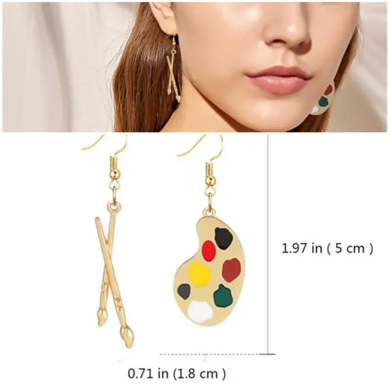 Aretes paleta y pincel.