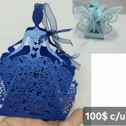 Cajitas troquelados mariposa y vestido