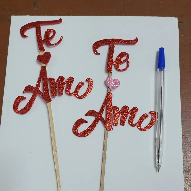 Cartel Te amo para cake