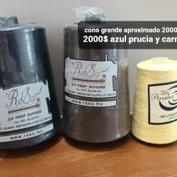 Conos grande hilo.poliester 20000 yardas carmelita y azul.prucia 