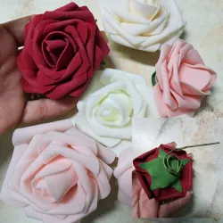 Flores foamy grandes algunas con tallo