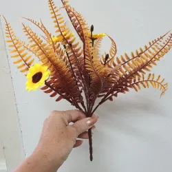 Helecho con 3 girasoles