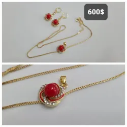 Juego de cadena y aretes