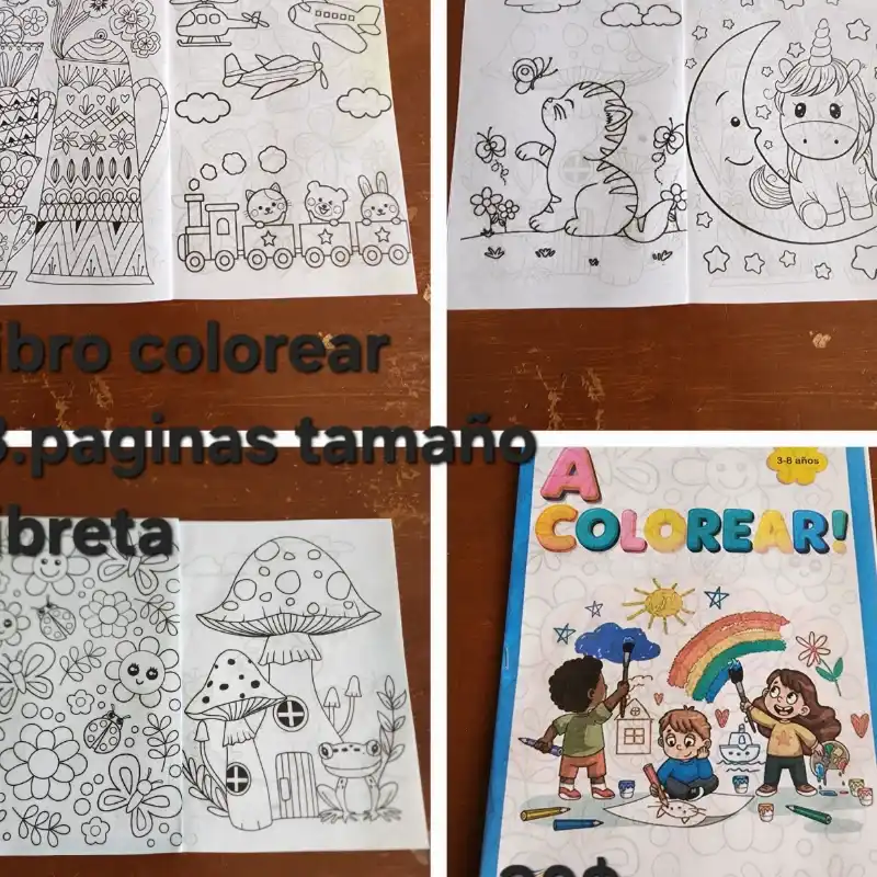 Libros colorear tamaño libreta 8 hojas