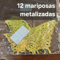 Mariposas metalizadas 3D doradas  y azules 
