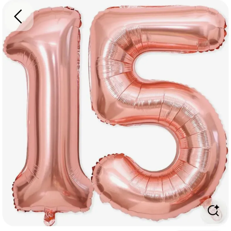 Numero 15 inflable rosa gold 42"