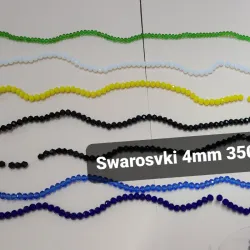 Piedras cristal 4 mm ancho  largo.tira 45 cm.