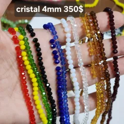 Piedras cristal 4 mm ancho  largo.tira 45 cm.