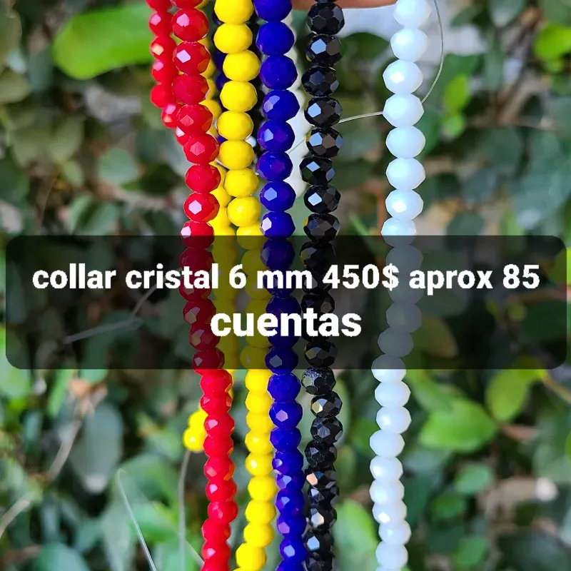 Piedras cristal 6 mm ancho  largo 45 cm 