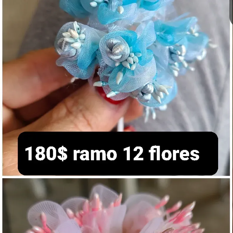 Ramo 10 flores pequeñas de horganza 