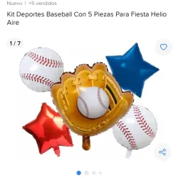 Set de globos metálicos béisbol 