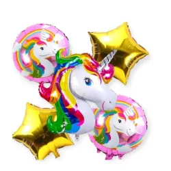 Set de globos metálicos unicornio 