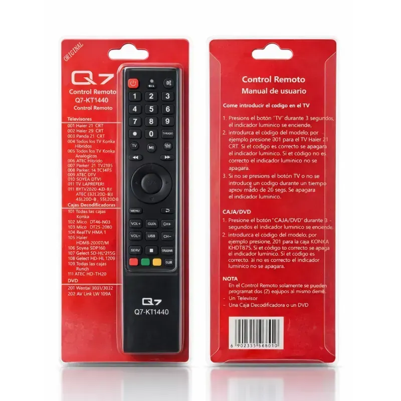 Mando o Control universal para TV/CAJA/DVD