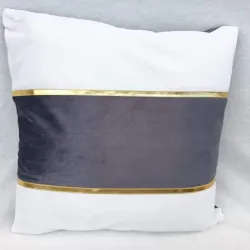 Cojín decorativo blanco y gris
