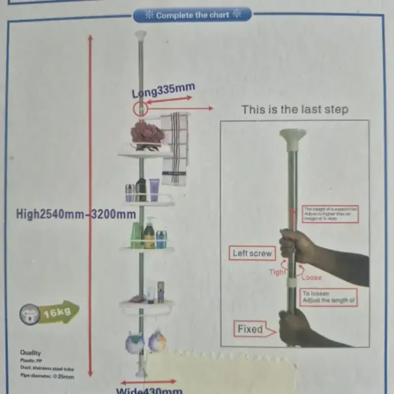 Estante esquinero para baño