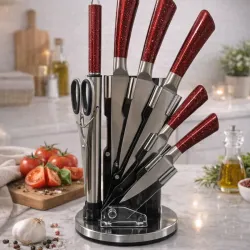 Juego de cuchillos rojos