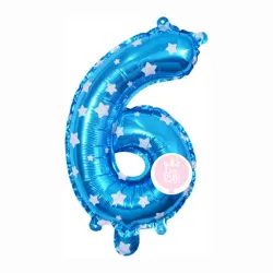 #6 azul con estrellas de 16"