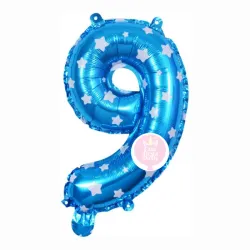 #9 azul con estrellas de 16"