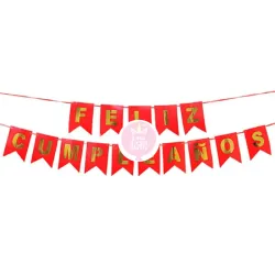 Banderin de feliz cumpleaños rojo