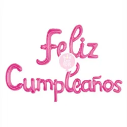 Cartel de feliz cumpleaños inflable rosado claro
