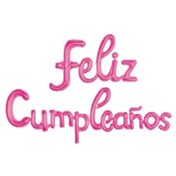 Cartel de feliz cumpleaños inflable rosado claro
