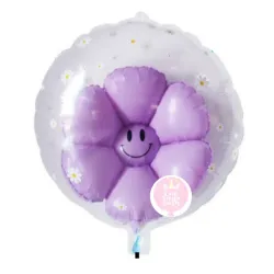 Globo burbuja con flor morada