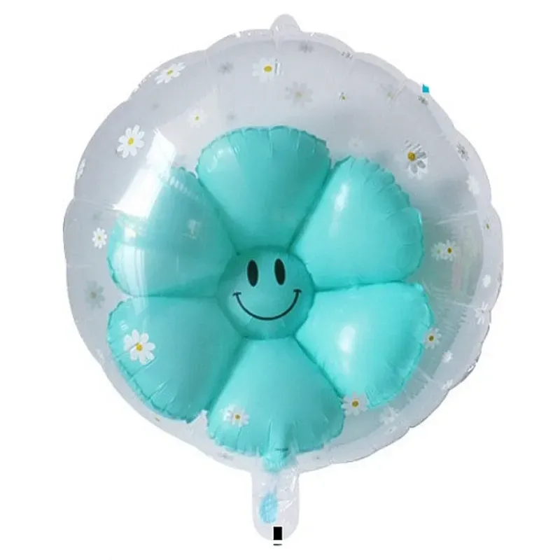 Globo burbuja con flor turquesa 