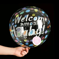 Globo burbuja con letrero welcome baby de 22"