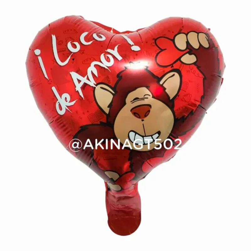 Globo de corazón con diseño de 10" 01