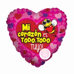 Globo de corazón con diseño de 18" 07